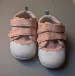 Ten Little Pink Velcro Sneakers Sz 5.5
